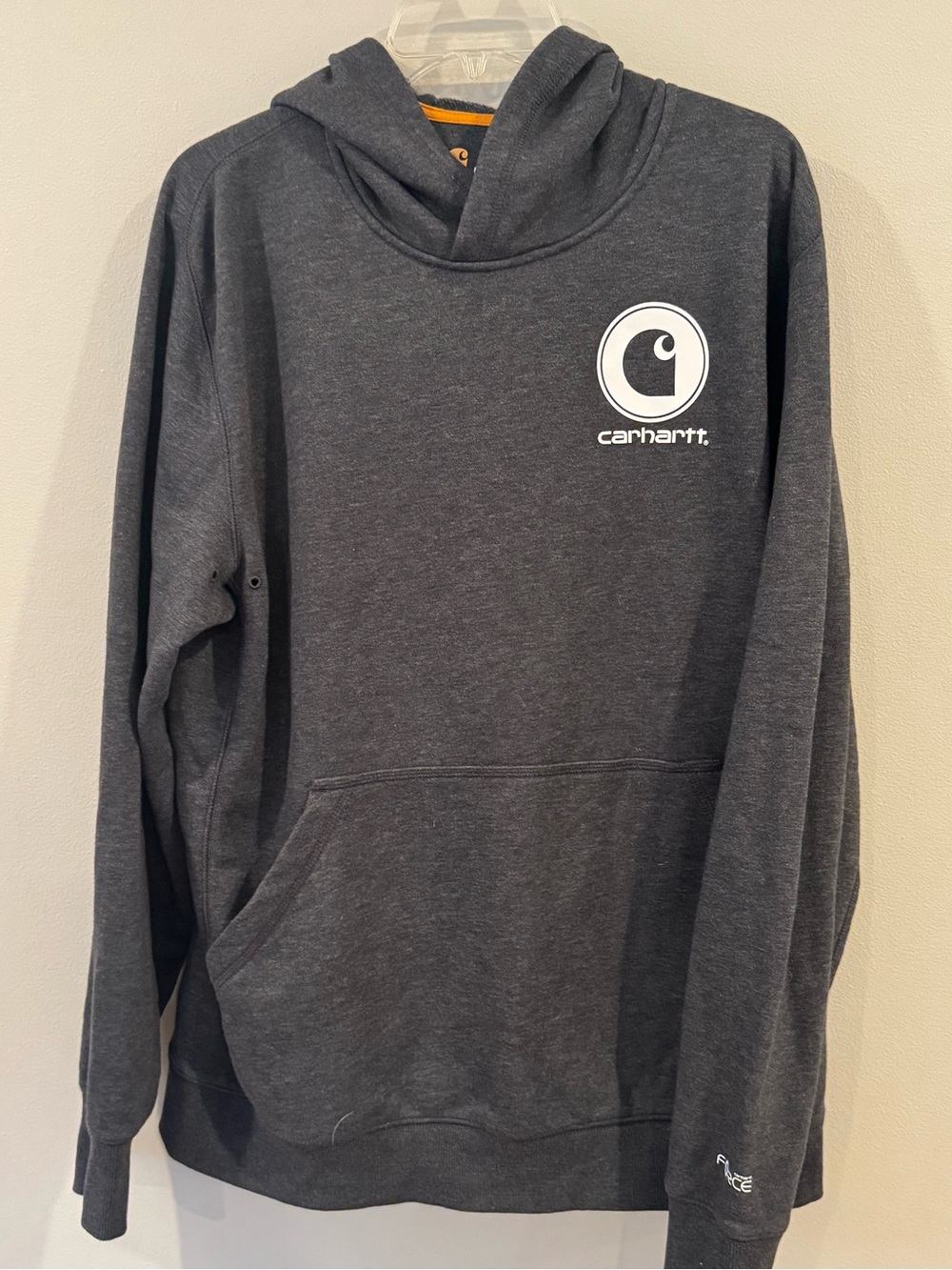 Carhartt Force Hoodie Mens Large Gray Relaxed Fit Graphic Pullover